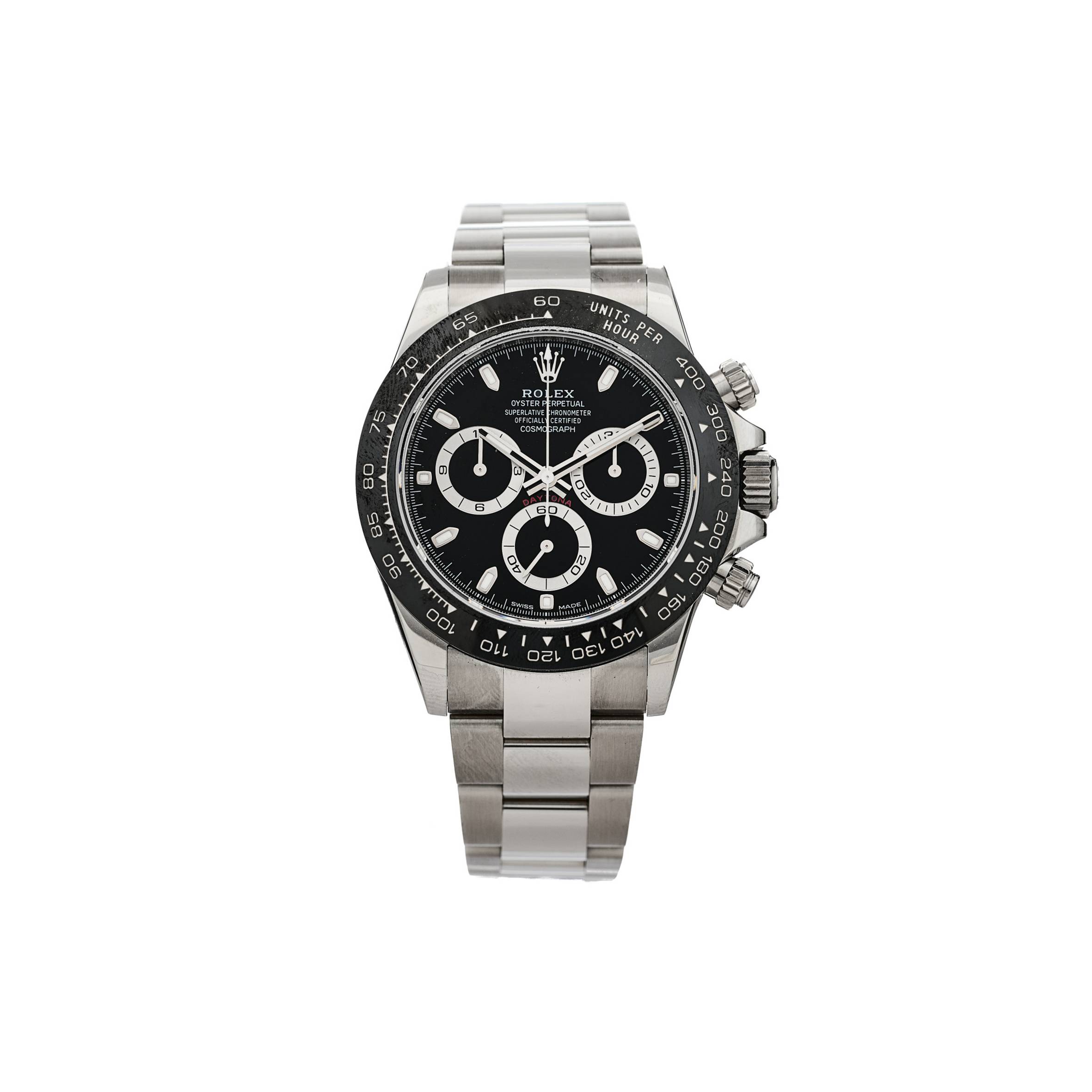 ROLEX STAINLESS STEEL 40MM OYSTER PERPETUAL COSMOGRAPH DAYTONA WATCH BLACK 116500LN